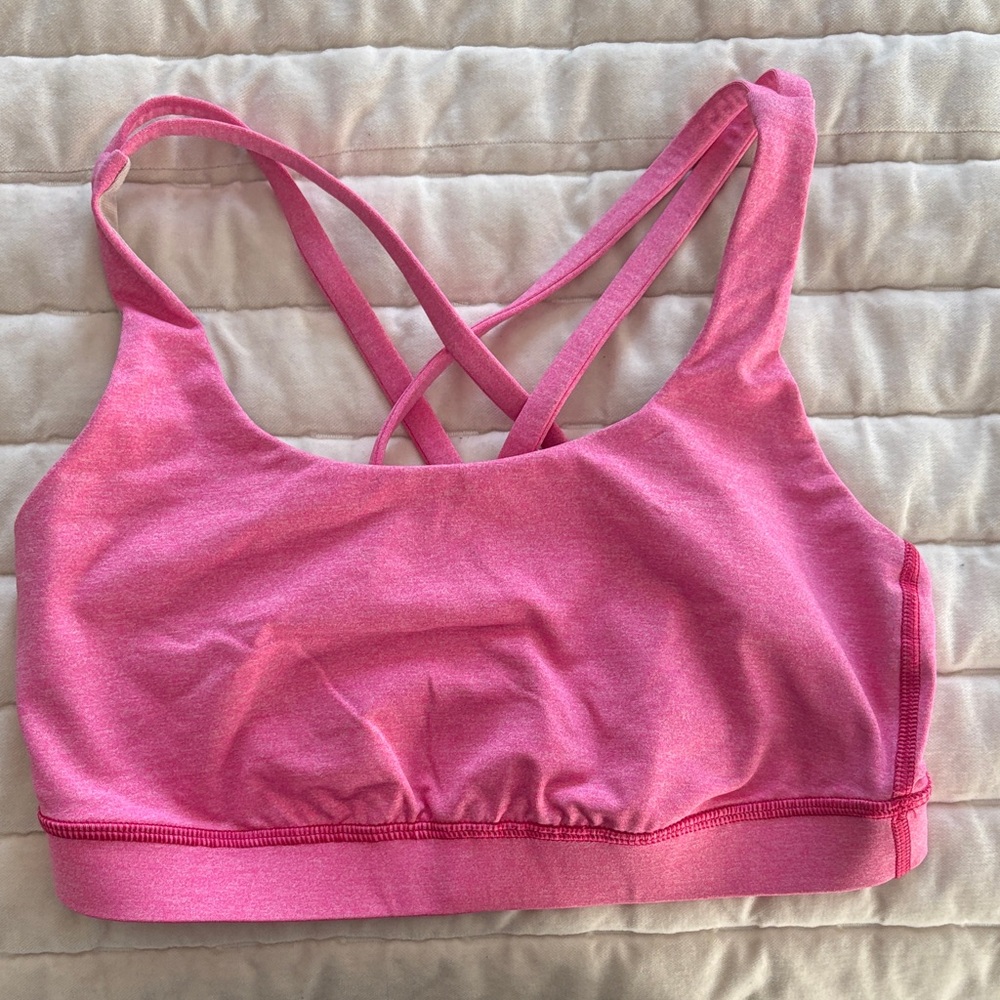 Lululemon Strappy Back Athletic Sports Bra in Pink
